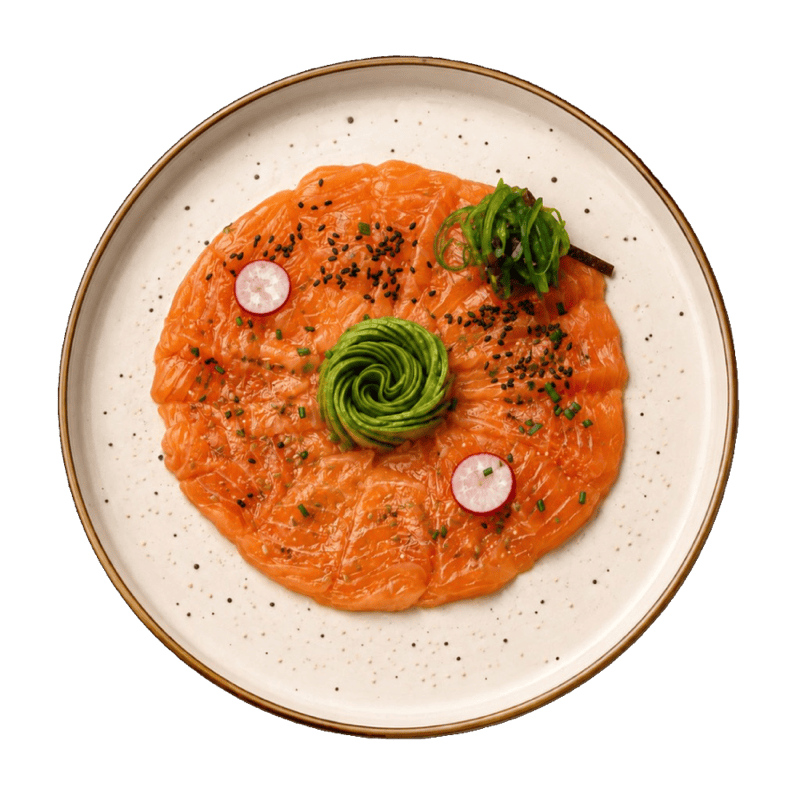 Salmon carpaccio plate